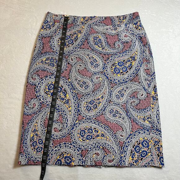J. Crew No. 2 Paisley Print Lined Pencil Skirt Size 12 Knee Length Business - Picture 11 of 11